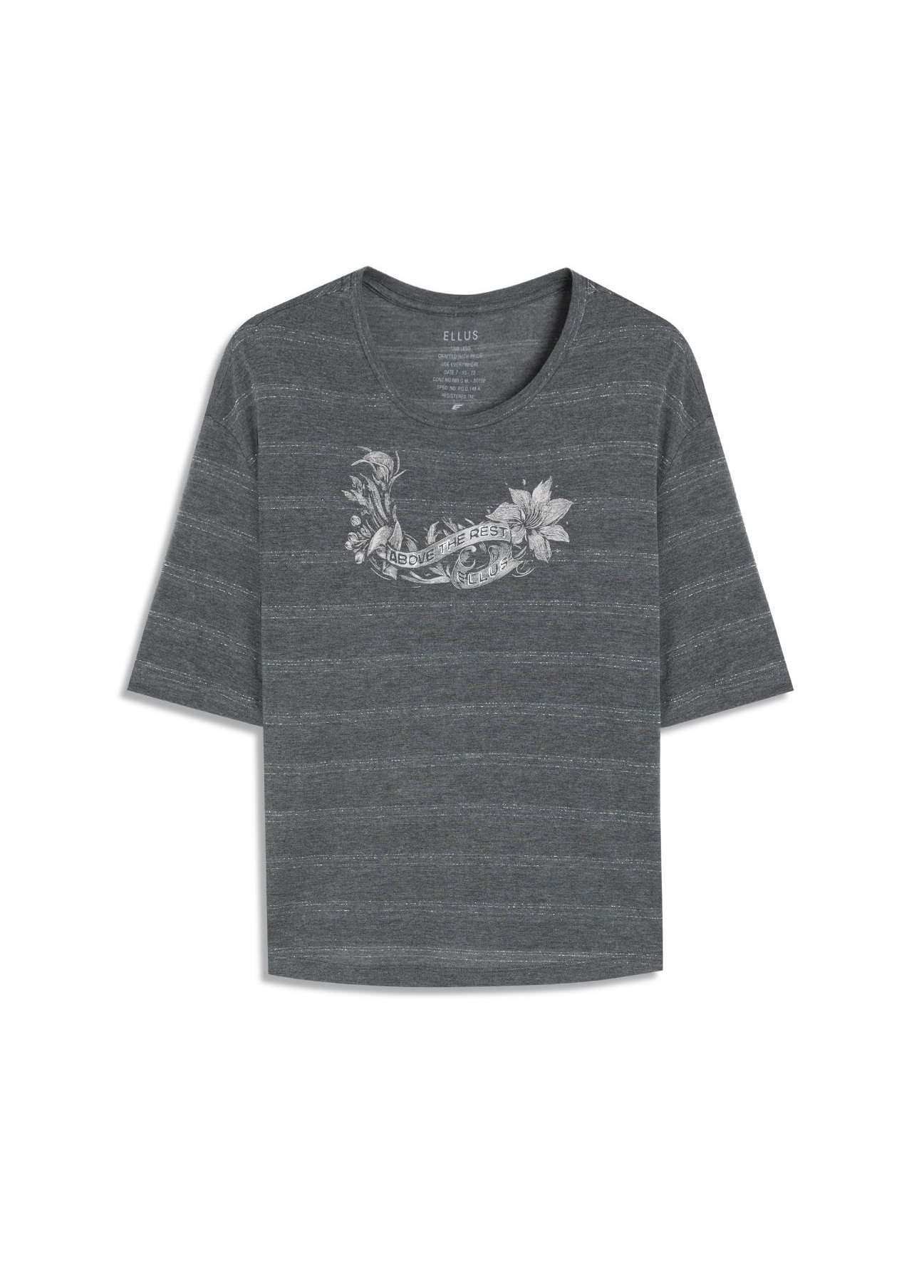 Blusa Flame Stamp Boxy Chumbo Mescla