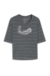 Blusa Flame Stamp Boxy Chumbo Mescla