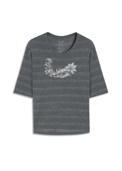Blusa Flame Stamp Boxy Chumbo Mescla