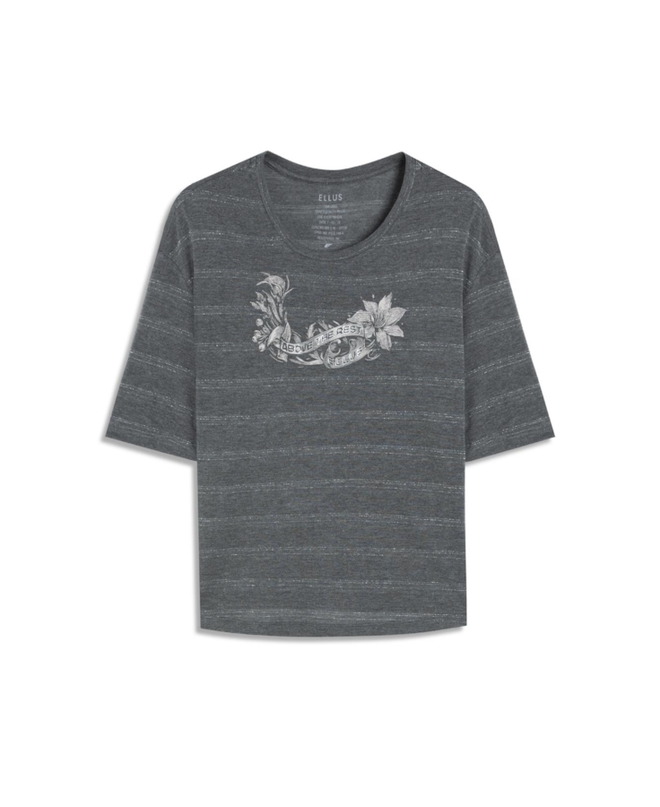 Blusa Flame Stamp Boxy Chumbo Mescla