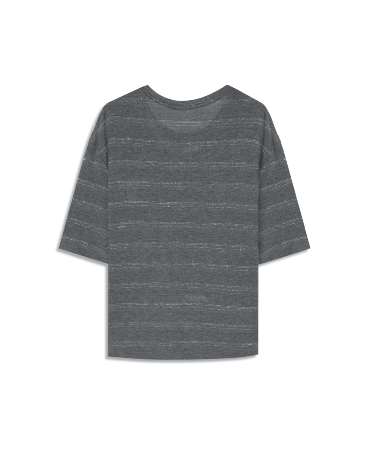 Blusa Flame Stamp Boxy Chumbo Mescla