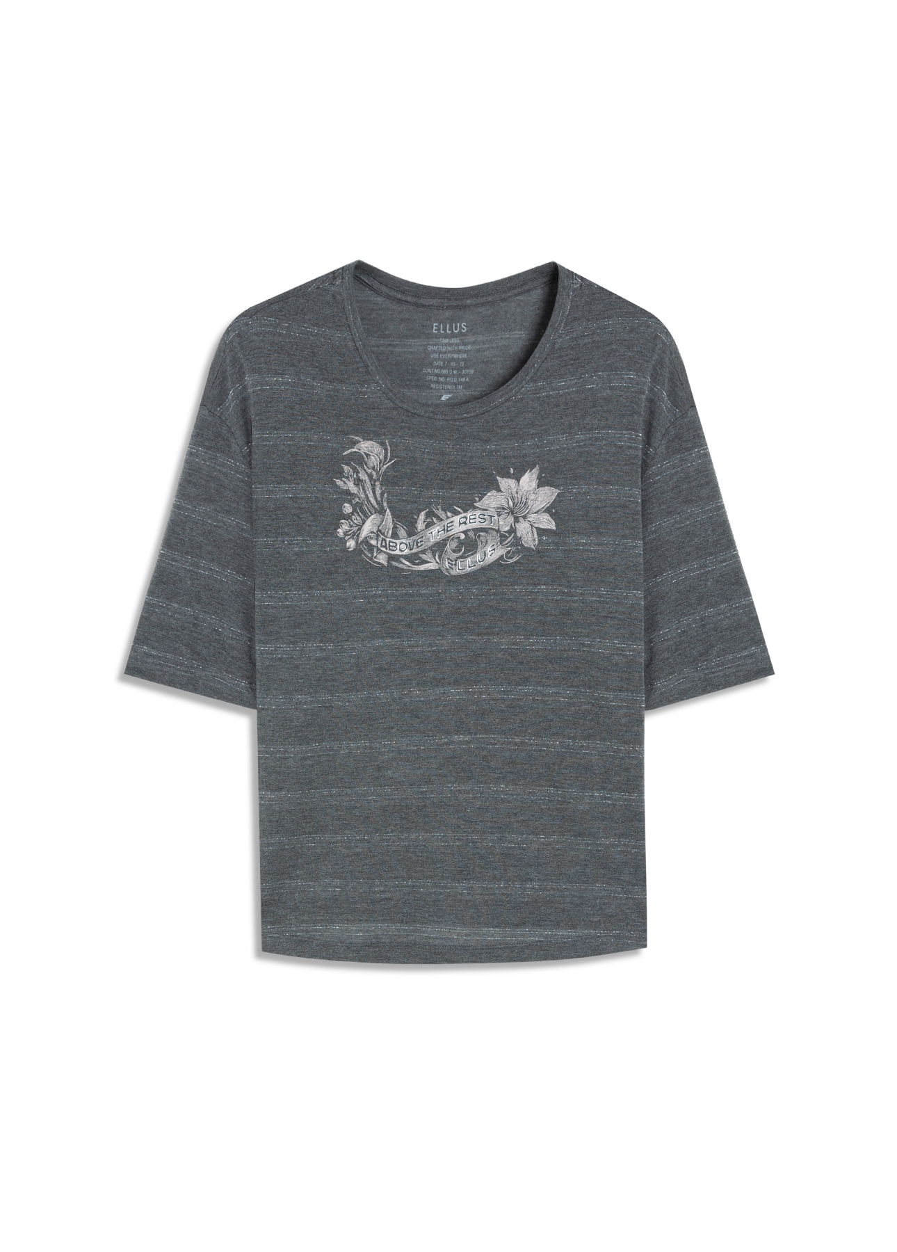 Blusa Flame Stamp Boxy Chumbo Mescla