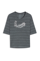 Blusa Flame Stamp Boxy Chumbo Mescla