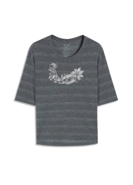Blusa Flame Stamp Boxy Chumbo Mescla