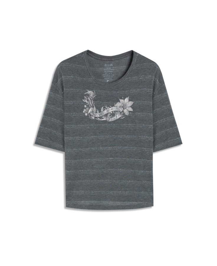 Blusa Flame Stamp Boxy Chumbo Mescla