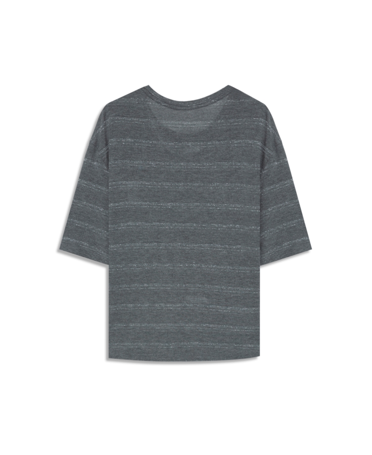 Blusa Flame Stamp Boxy Chumbo Mescla