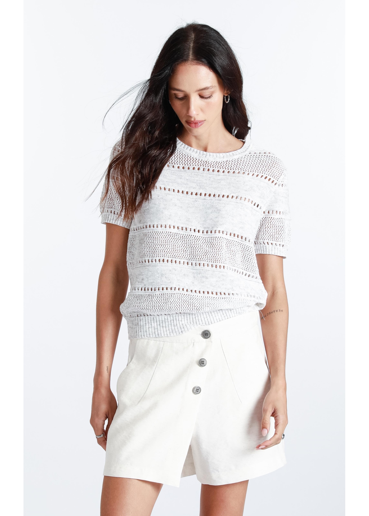 Blusa Flame Texture Natural