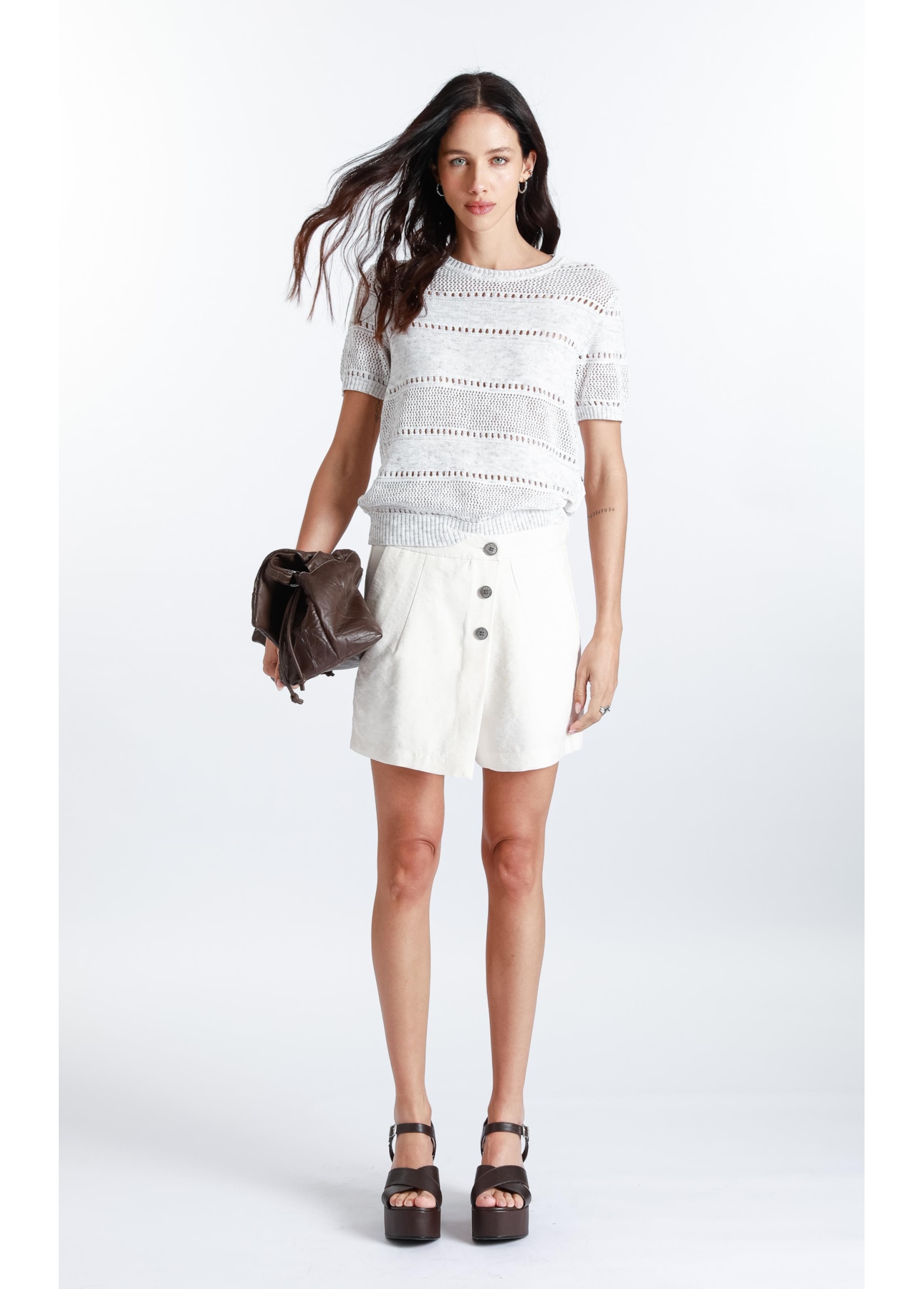 Blusa Flame Texture Natural