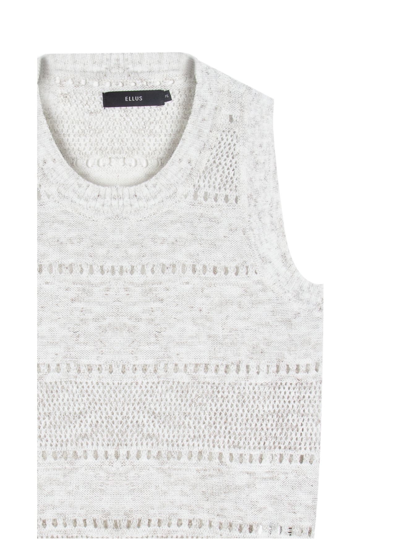Blusa Flame Texture Stripes  Sleeveless Natural