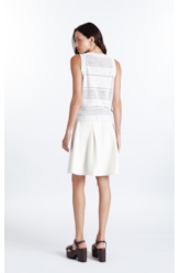 Blusa Flame Texture Stripes  Sleeveless Natural