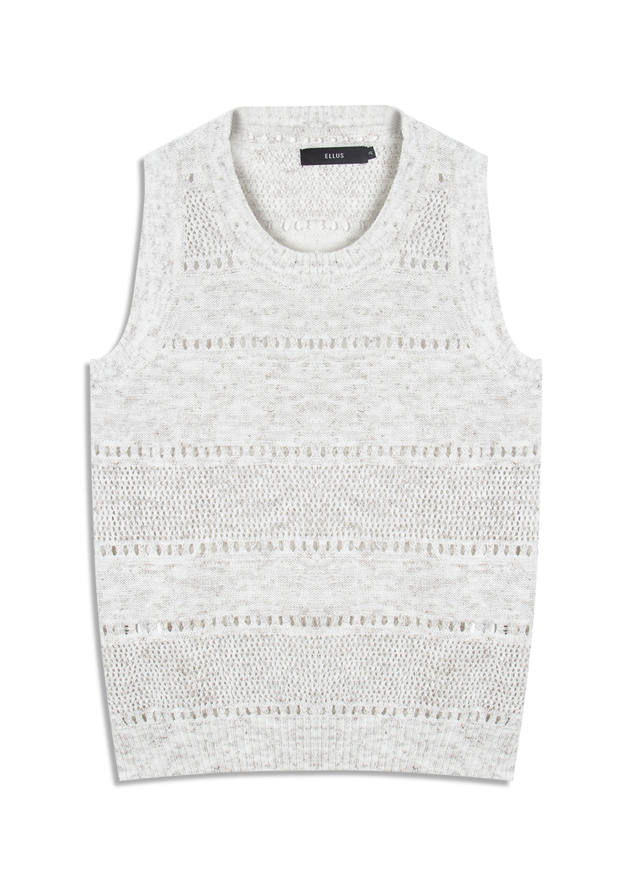 Blusa Flame Texture Stripes  Sleeveless Natural
