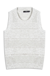 Blusa Flame Texture Stripes  Sleeveless Natural