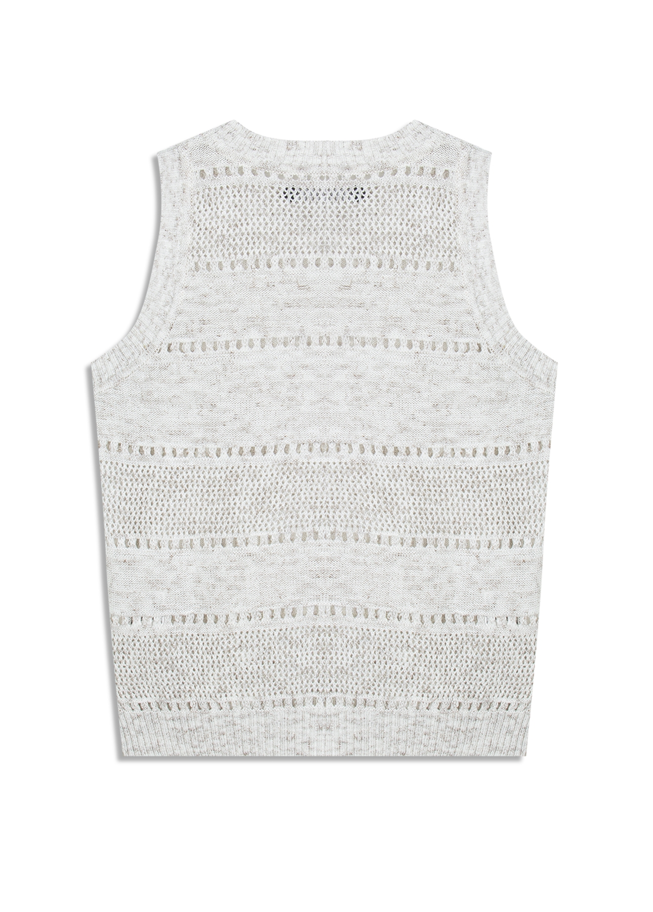Blusa Flame Texture Stripes  Sleeveless Natural