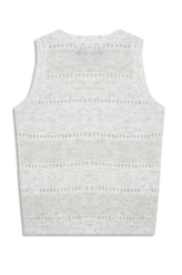 Blusa Flame Texture Stripes  Sleeveless Natural