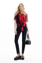 Blusa Flames Tied Tule Vermelho