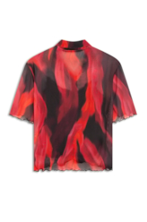 Blusa Flames Tied Tule Vermelho