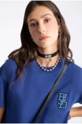 Blusa Fleece Ejd Boxy Purple Blue