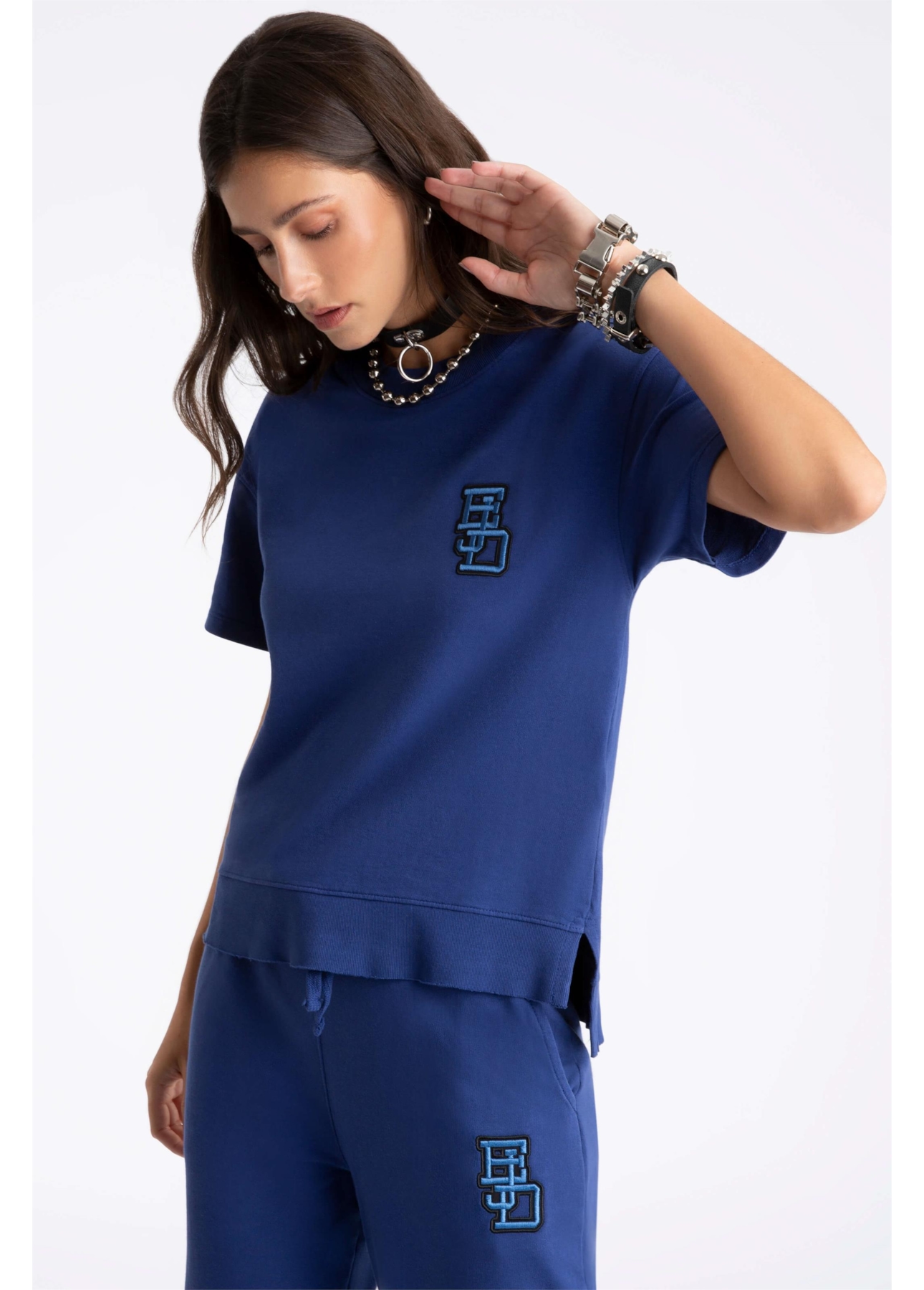 Blusa Fleece Ejd Boxy Purple Blue