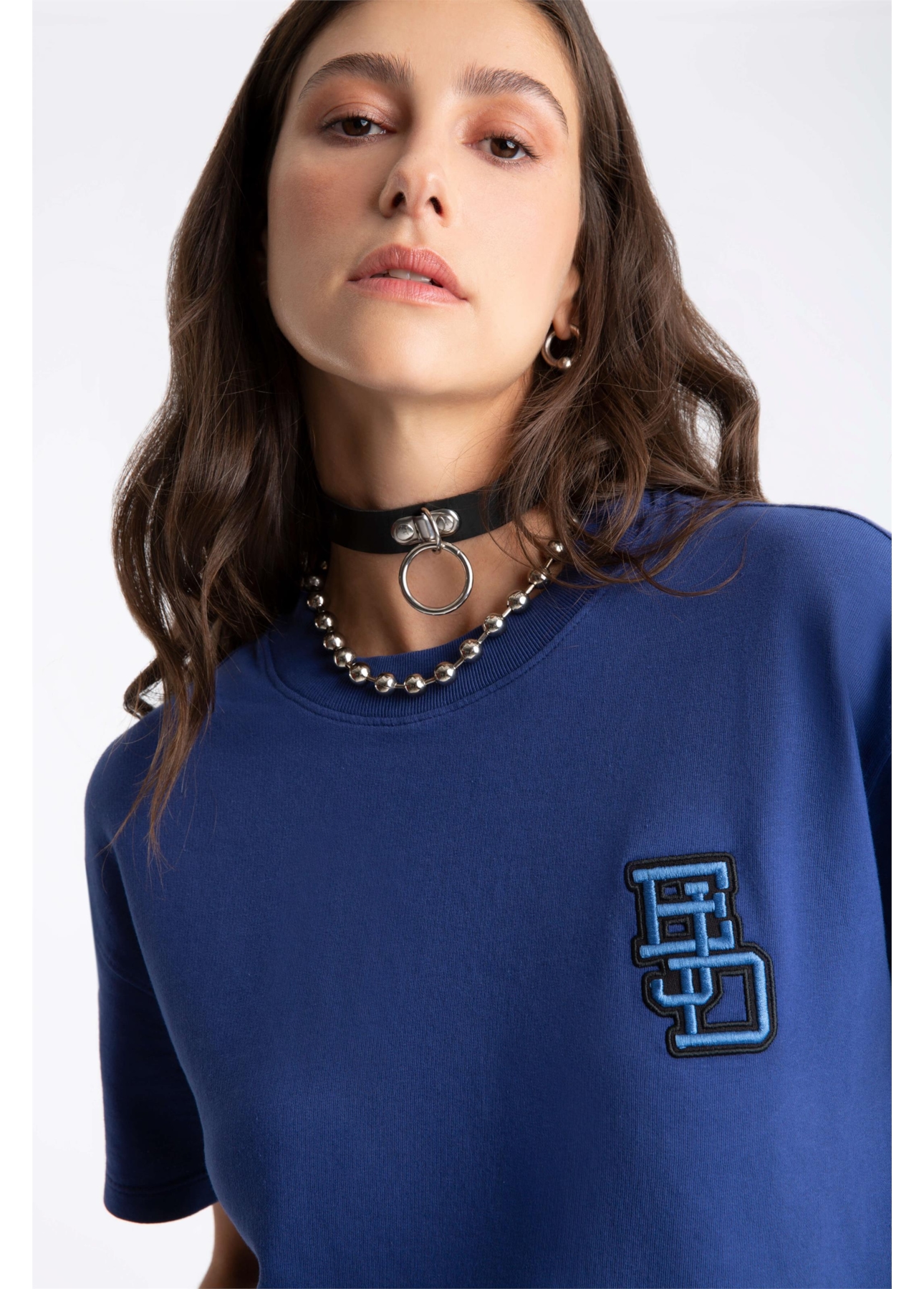 Blusa Fleece Ejd Boxy Purple Blue