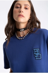 Blusa Fleece Ejd Boxy Purple Blue