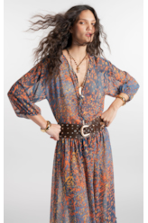 Blusa Floral Buttons Petroleo