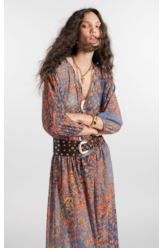 Blusa Floral Buttons Petroleo