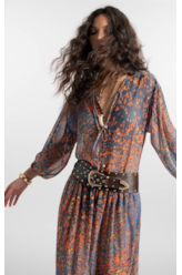Blusa Floral Buttons Petroleo