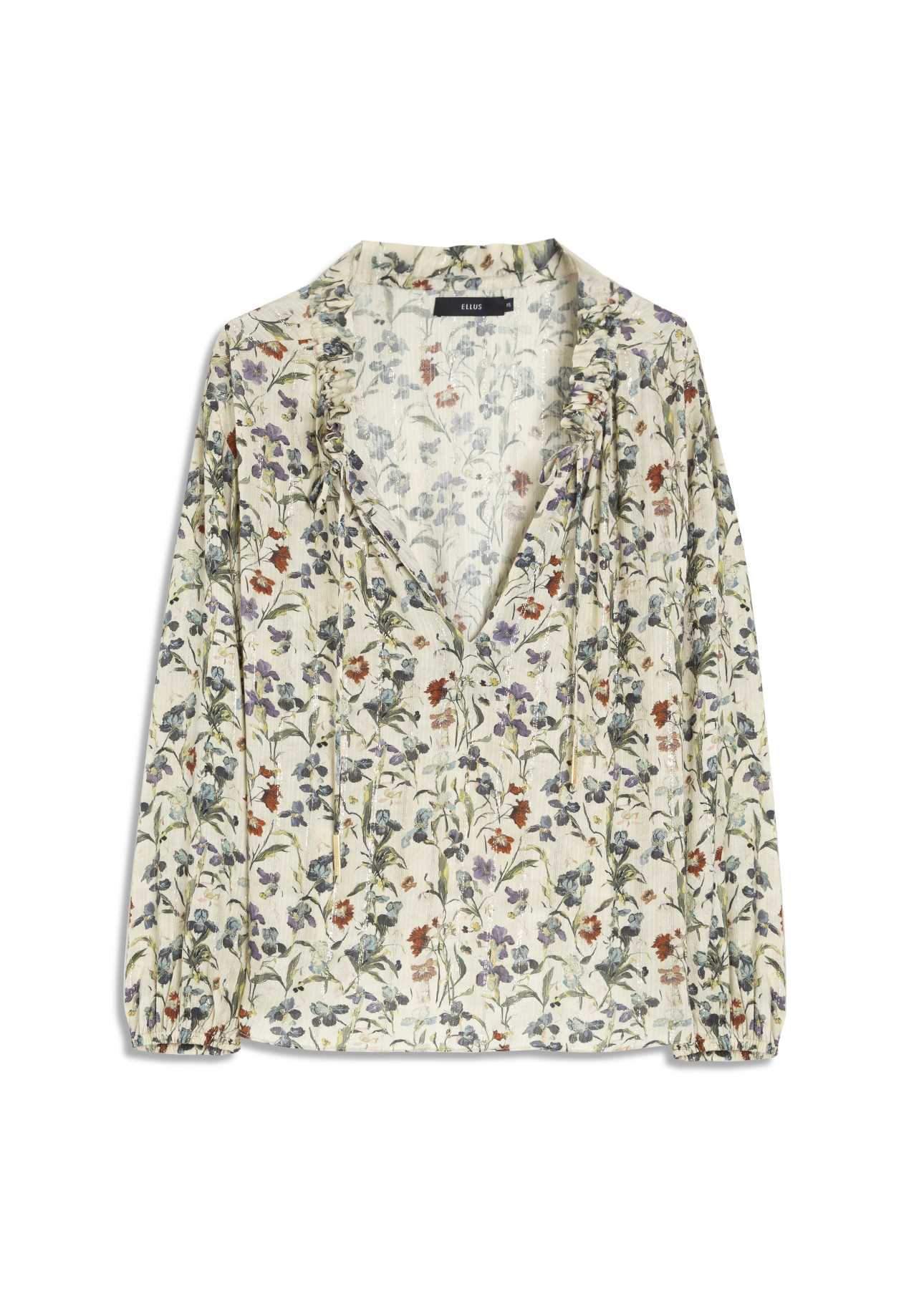 Blusa Floral Rolly Ruffle Areia