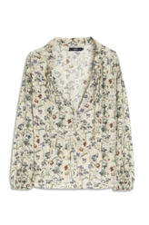Blusa Floral Rolly Ruffle Areia