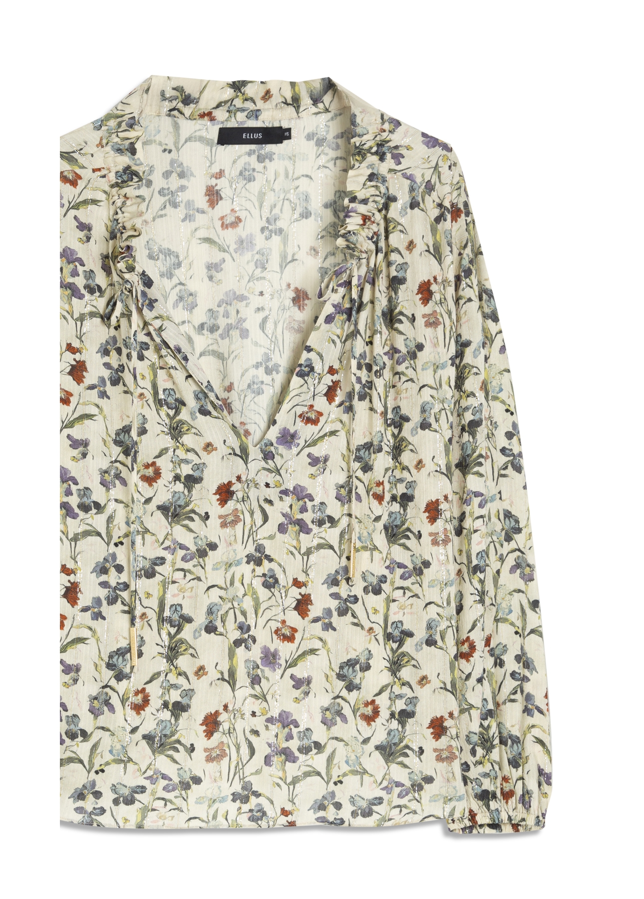 Blusa Floral Rolly Ruffle Areia