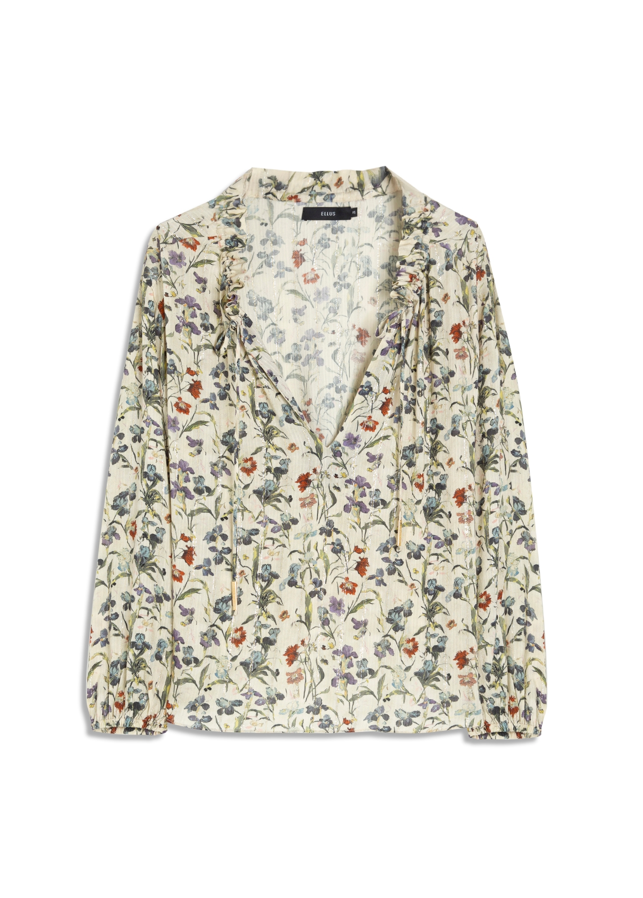 Blusa Floral Rolly Ruffle Areia