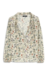 Blusa Floral Rolly Ruffle Areia