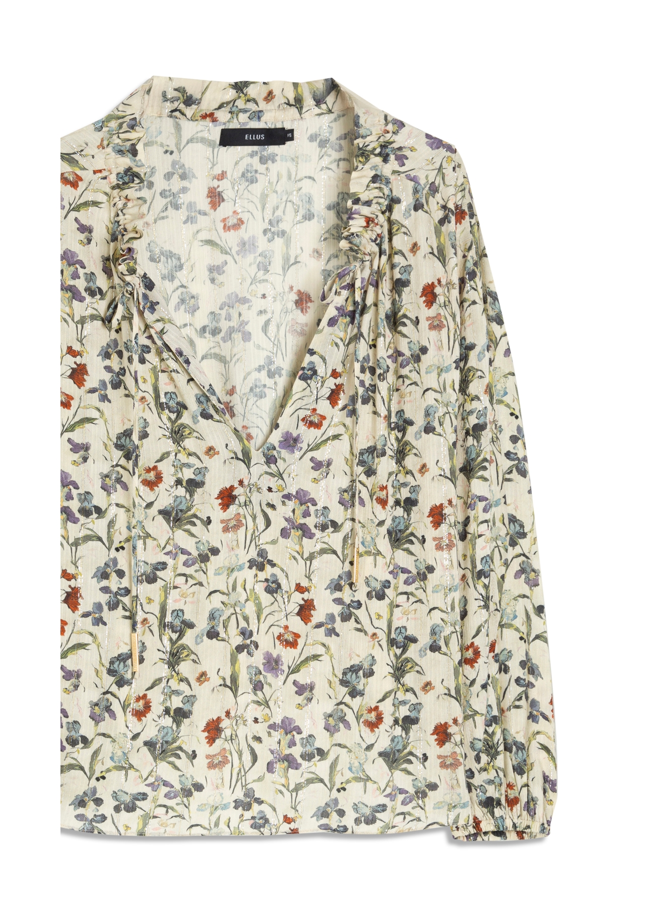 Blusa Floral Rolly Ruffle Areia