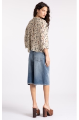 Blusa Floral Rolly Ruffle Areia