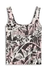 Blusa Flower Waves Sleeveless Rosa