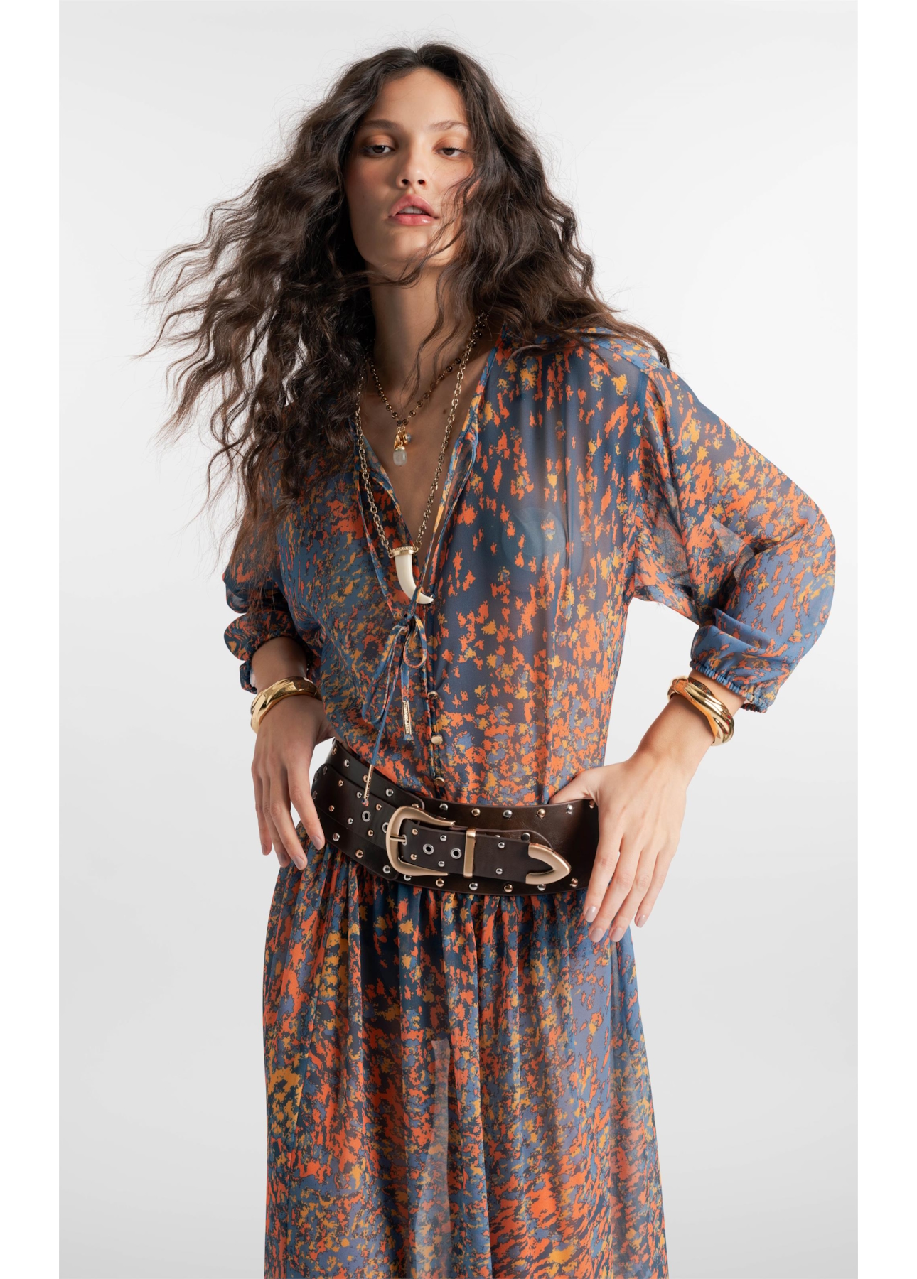 Blusa Flowers Petroleo