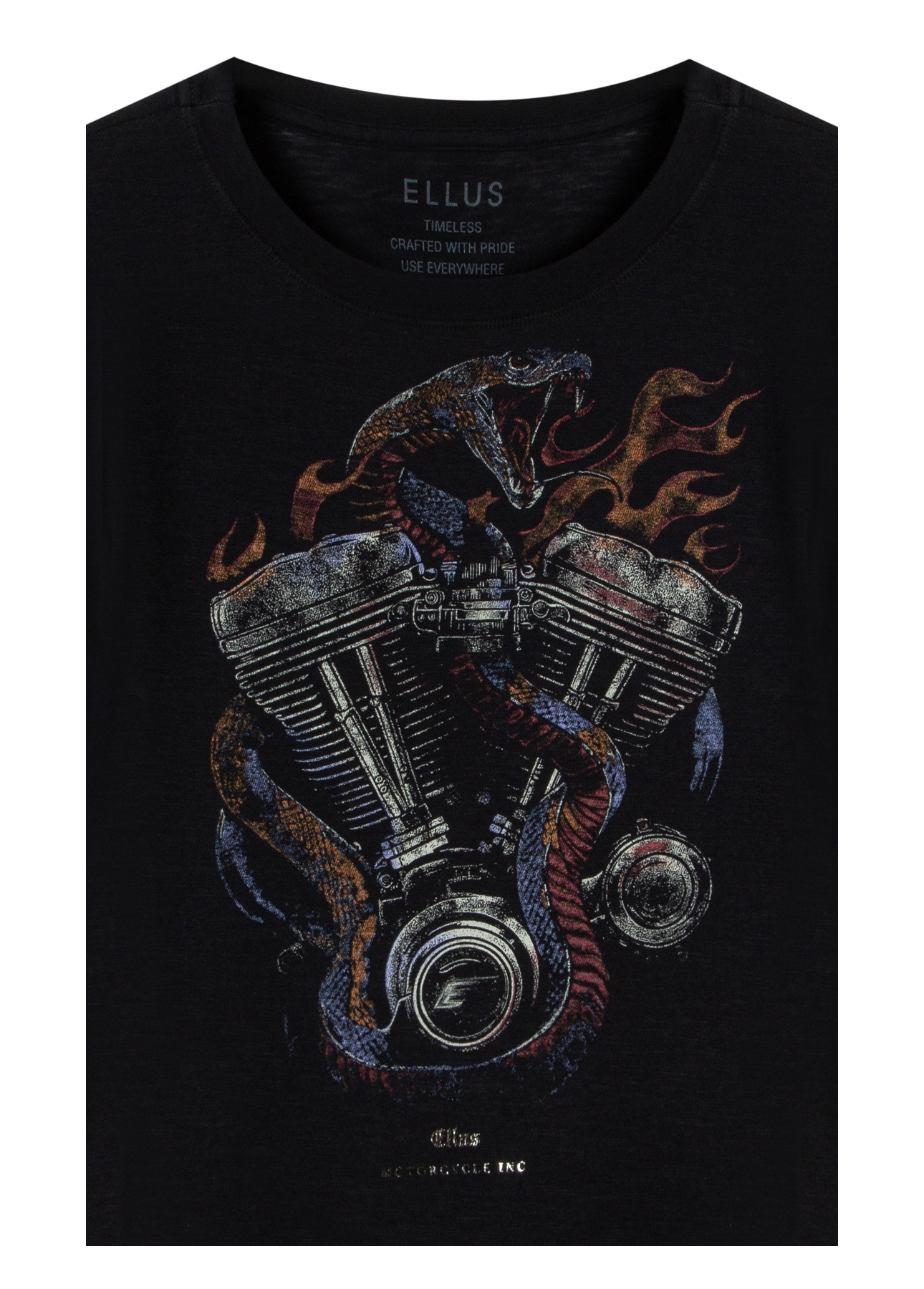 Blusa Gaze Flame Snake Engine Loose Preto