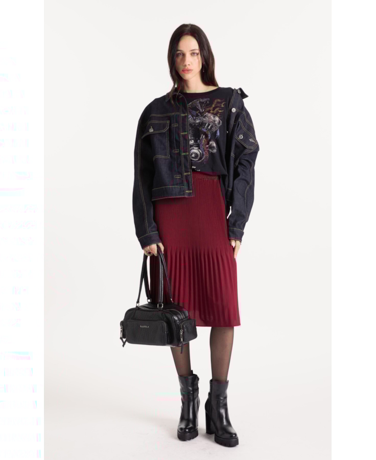 Blusa Gaze Flame Snake Engine Loose Preto