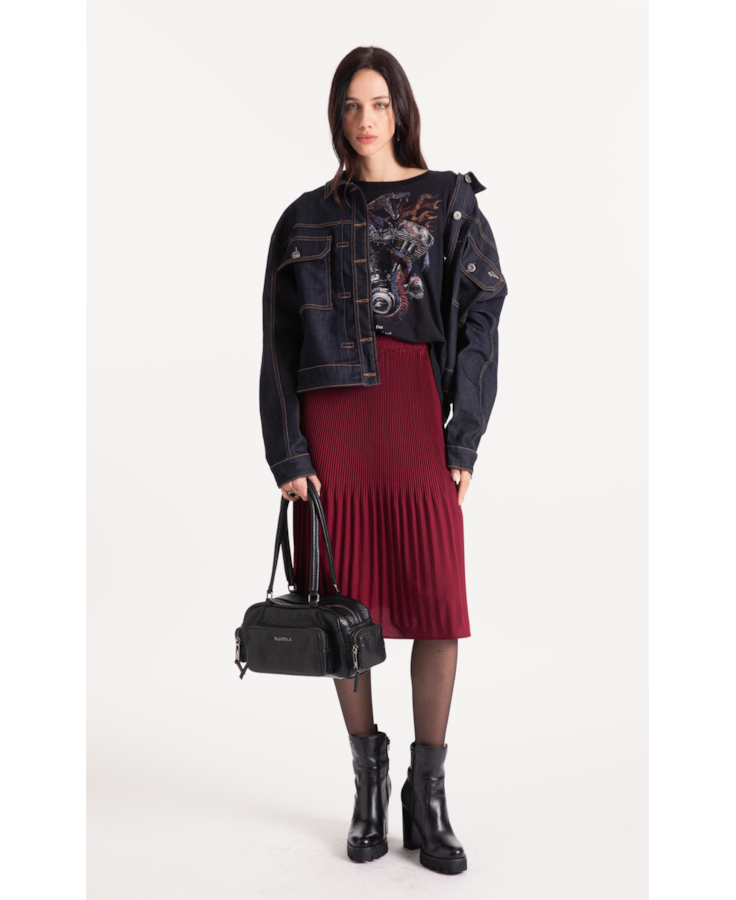 Blusa Gaze Flame Snake Engine Loose Preto