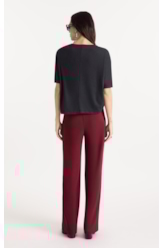 Blusa Gaze Lace Águia Oversized Preto