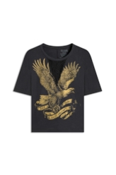 Blusa Gaze Lace Águia Oversized Preto