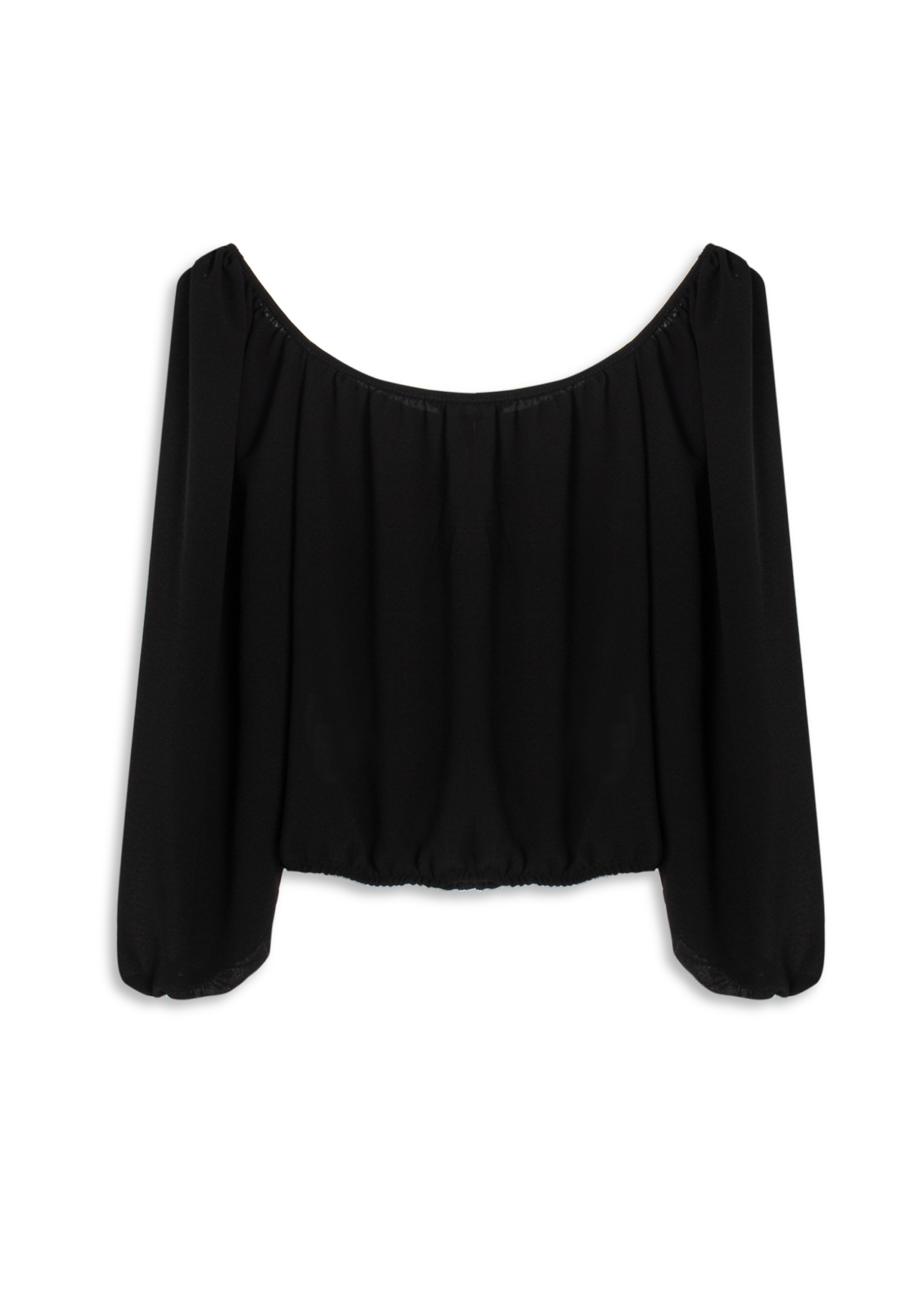Blusa Georgette Ruffle Preto