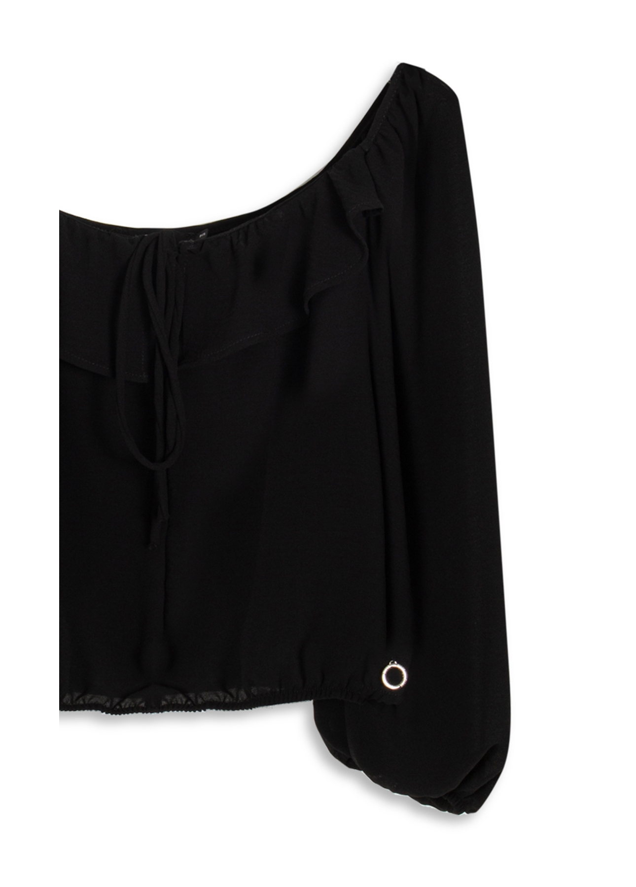 Blusa Georgette Ruffle Preto