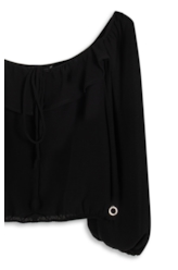 Blusa Georgette Ruffle Preto