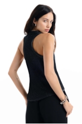 Blusa Gothic Devore Sleeveless Preto
