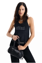 Blusa Gothic Devore Sleeveless Preto