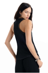 Blusa Gothic Devore Sleeveless Preto
