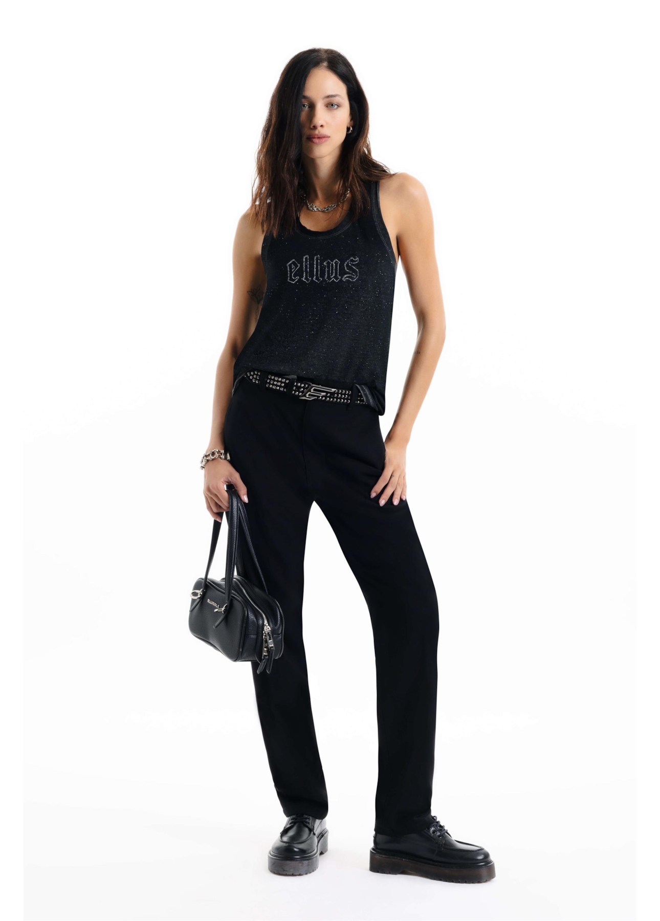 Blusa Gothic Devore Sleeveless Preto