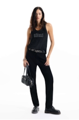 Blusa Gothic Devore Sleeveless Preto