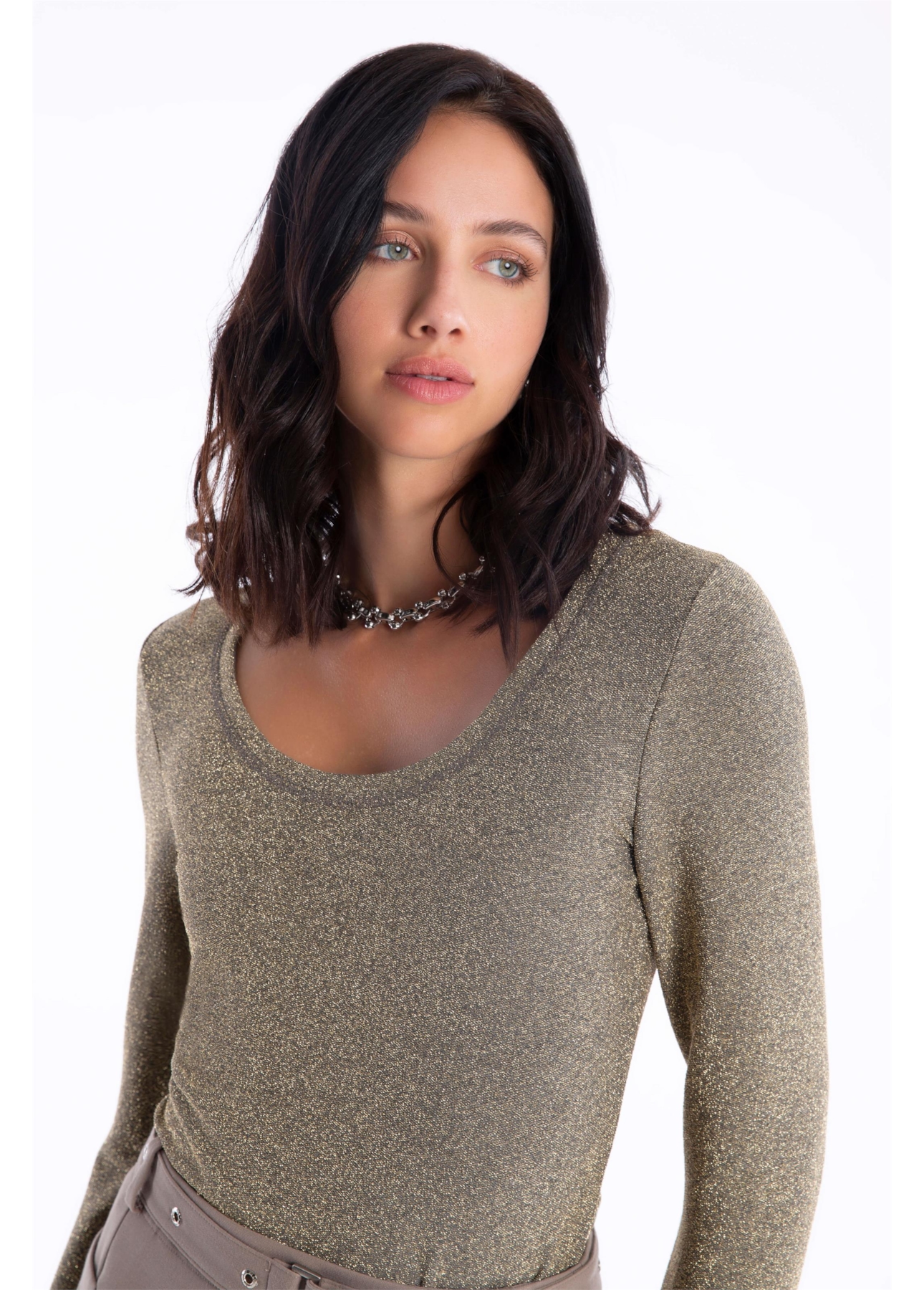Blusa Hight Neckline Ouro Velho